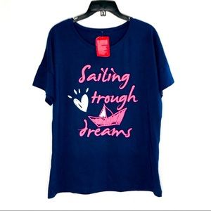 Jasmil women’s t-shirt navy blue & Pink color Sz44